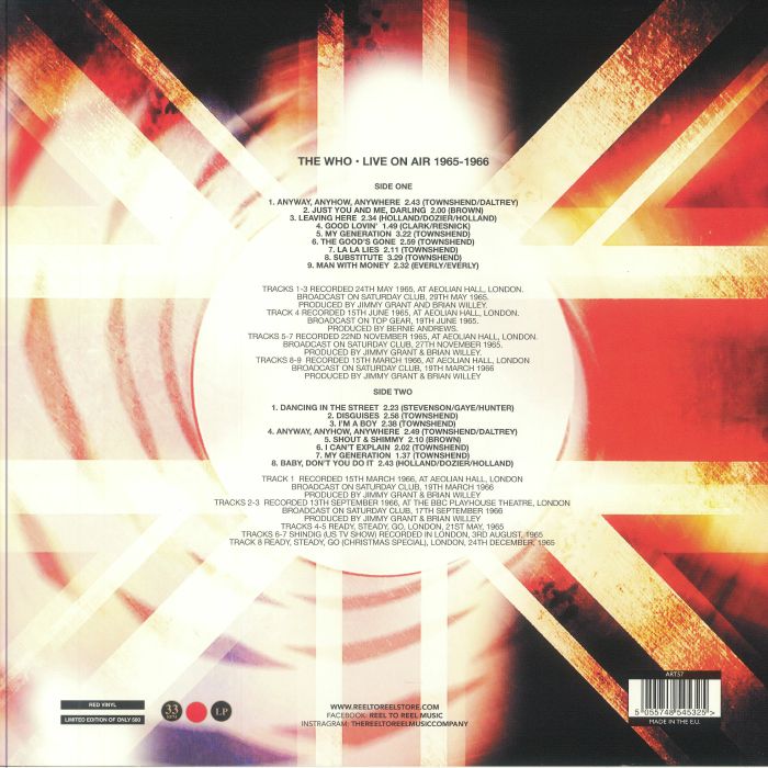 The Who - Live On Air 1965-1966 (Limited Edition 12" Album on Red Vinyl)