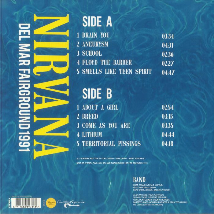 Nirvana - Del Mar Fairground 1991 (12" Album on 180 Gram Black Vinyl)