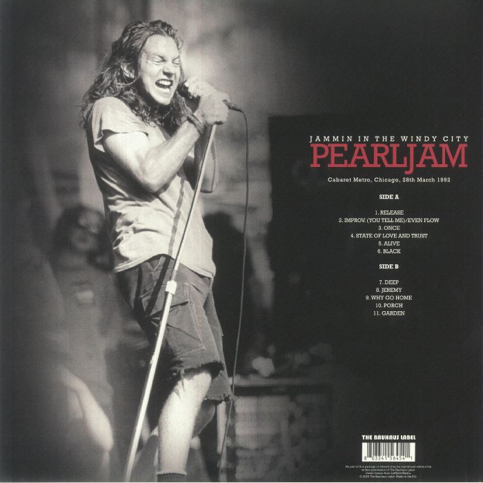 Pearl Jam - Jammin In The Windy City Cabaret Metro Chicago 28th March 1992 (12" Album on Translucent Red Vinyl)