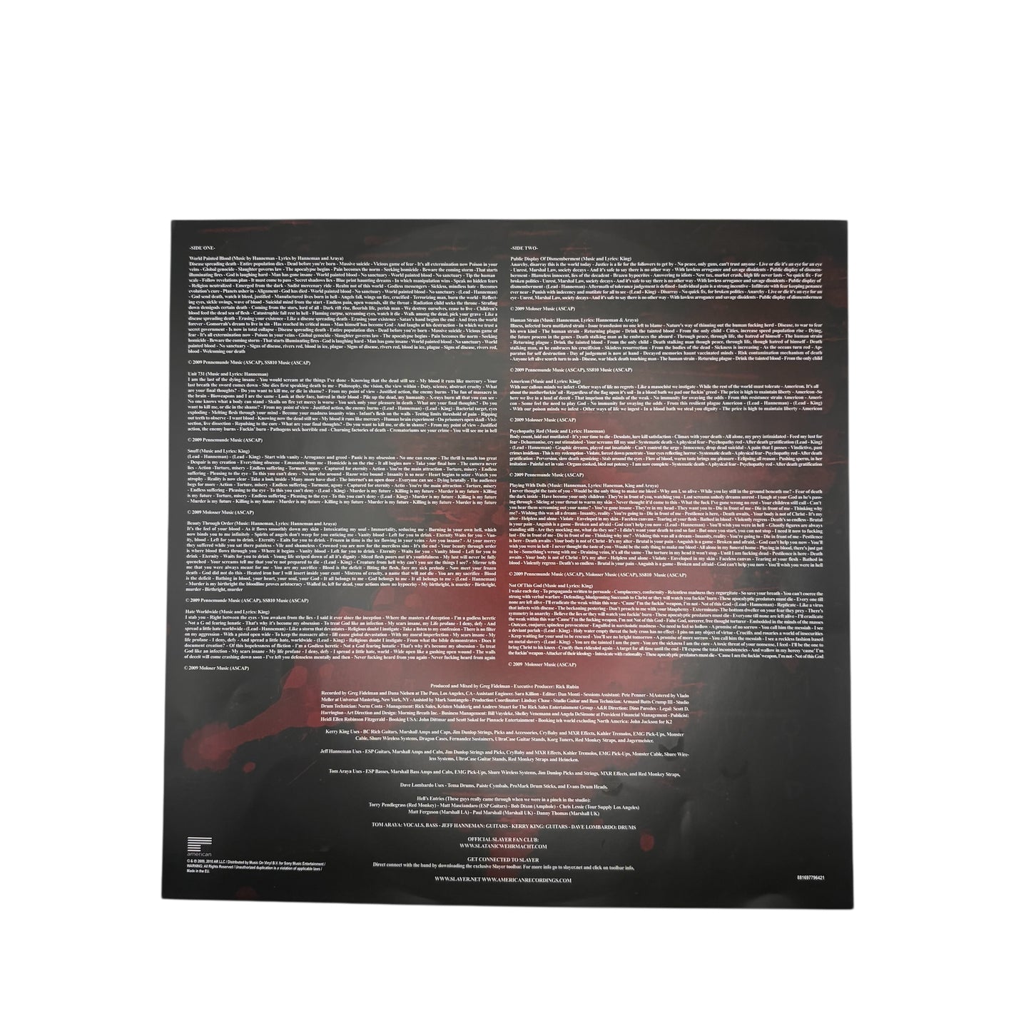 Slayer - World Painted Blood (12" Album on Black Vinyl)