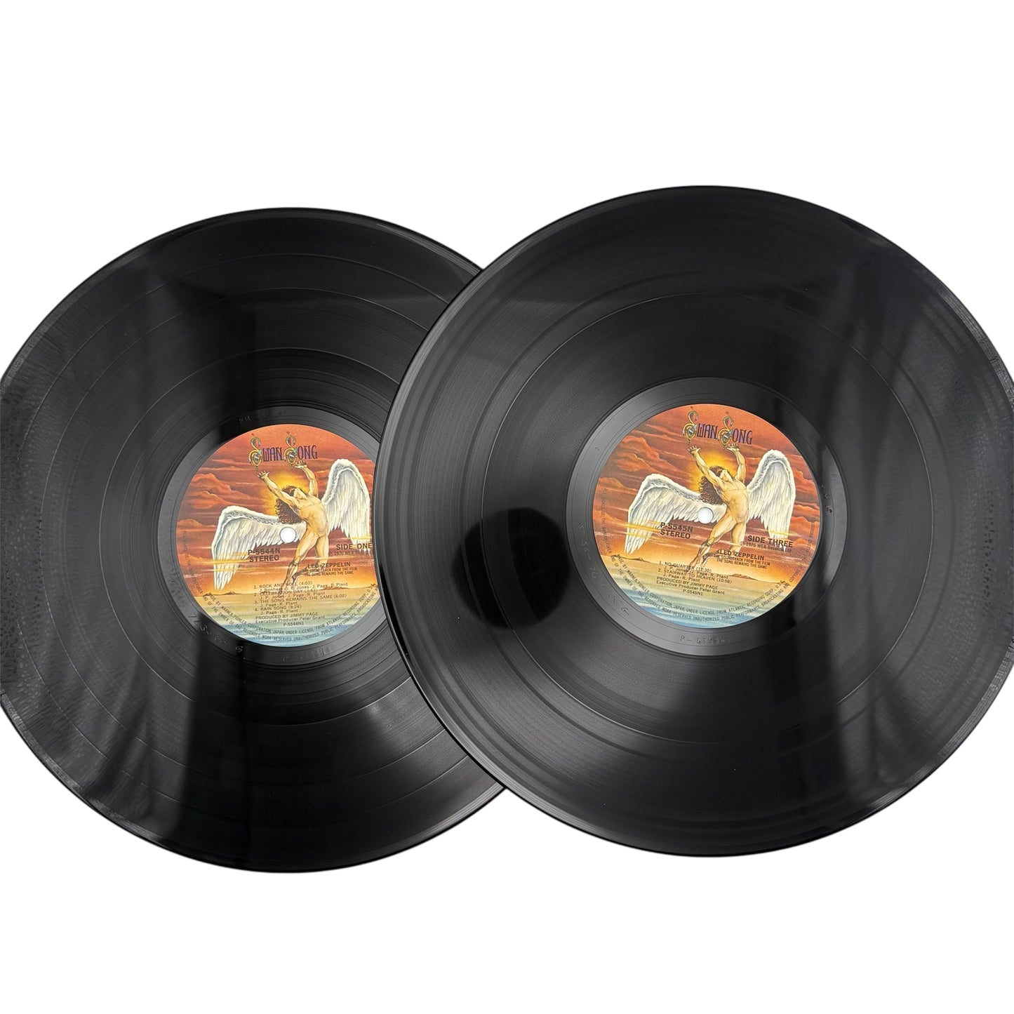 Led Zeppelin - The Soundtrack From The Film The Song Remains The Same (Japanese Pressing 12" Double-LP With Yellow/Dark Blue OBI Strip on Black Vinyl) (P 5544-5N) (VG/EX)