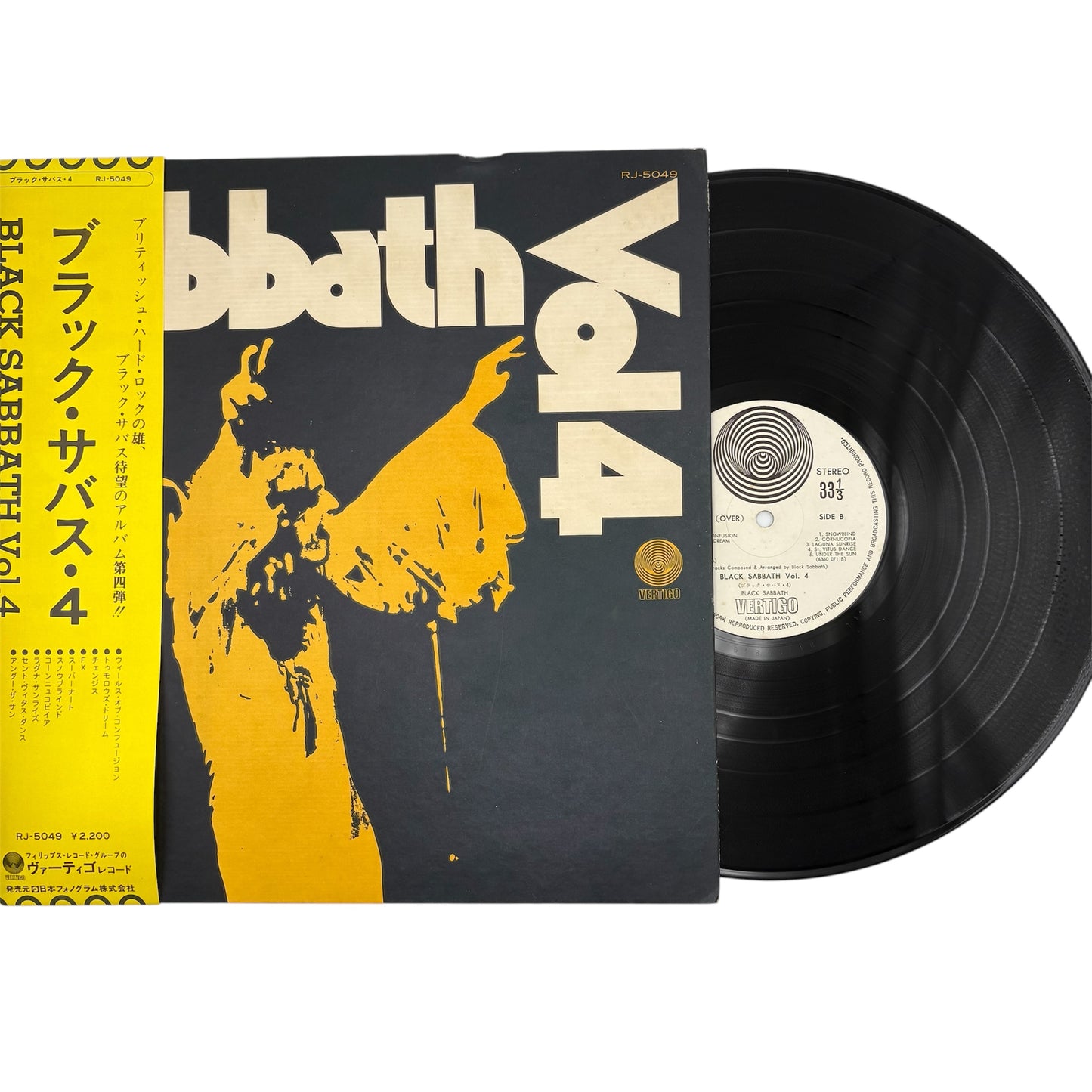 Black Sabbath - Vol 4 (Japanese Pressing 12" Album With Yellow Obi on Black Vinyl) (RJ 5049) (VG/VG)
