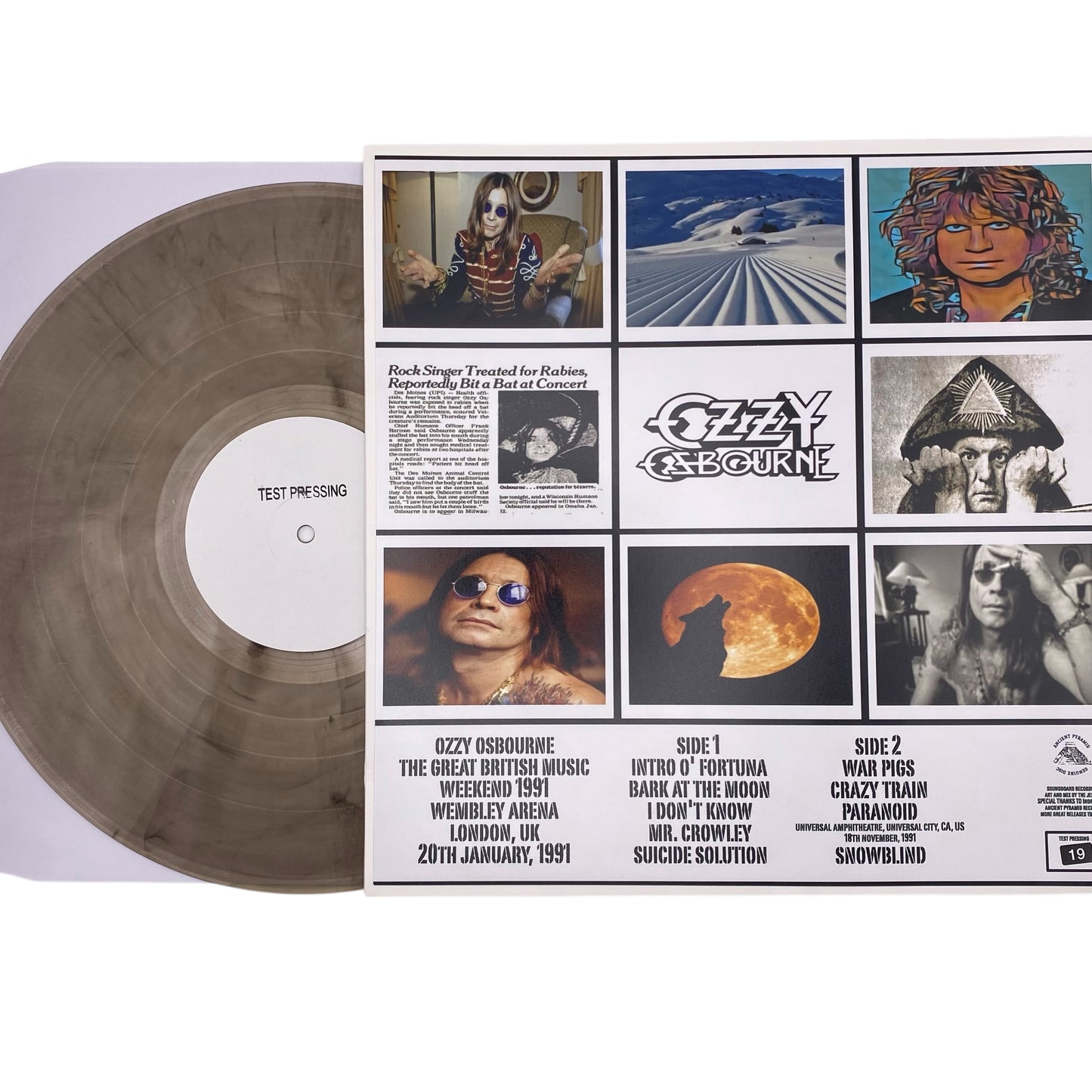 Ozzy Osbourne - The Great British Music Weekend 1991 Test Press (Limited Edition 12" Album on Grey Vinyl)