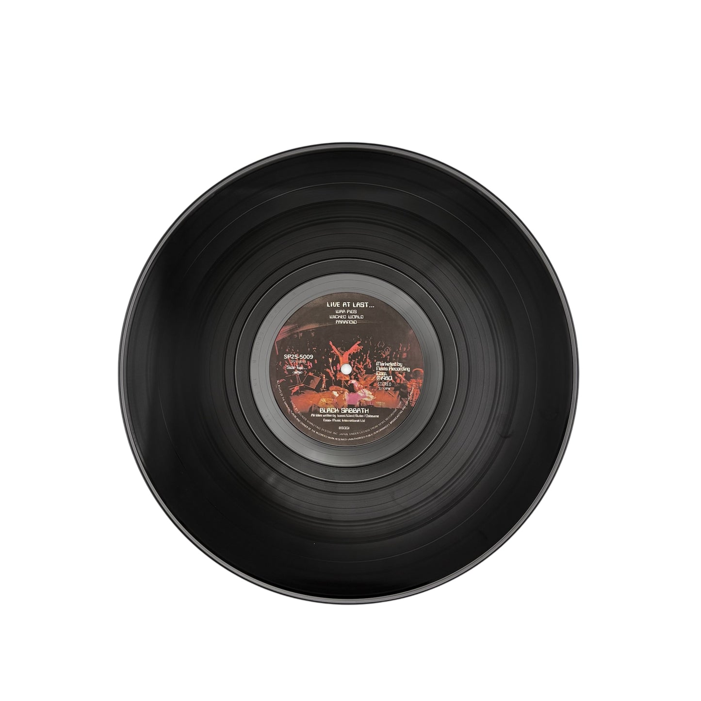 Black Sabbath - Live At Last (Japanese Pressing 12" Album With Black OBI Strip on Black Vinyl) (SP25-5009) (EX/EX)