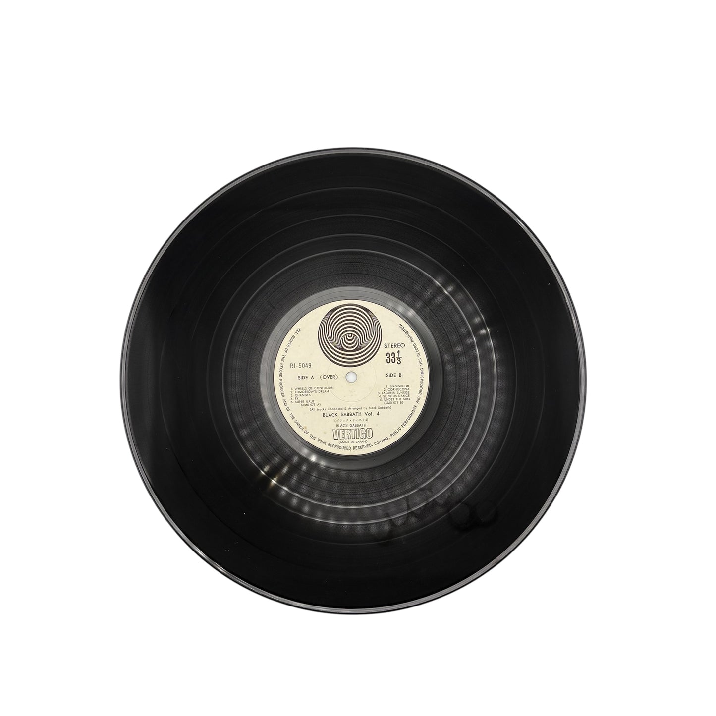 Black Sabbath - Vol 4 (Japanese Pressing 12" Album With Yellow Obi on Black Vinyl) (RJ 5049) (VG/VG)
