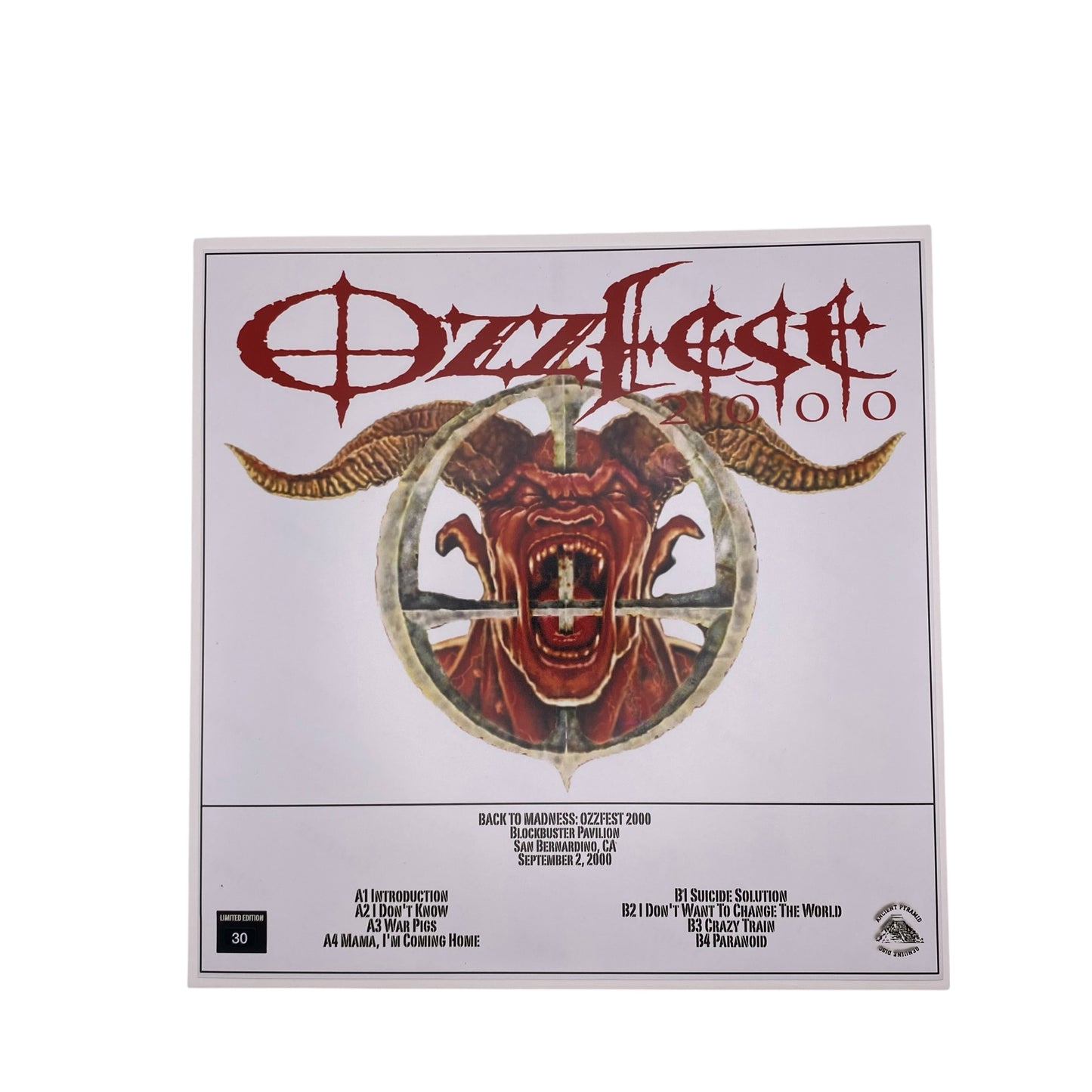 Ozzy Osbourne - Back To Madness: Live at Ozzfest 2000 Test Press (12" Album on White Vinyl)