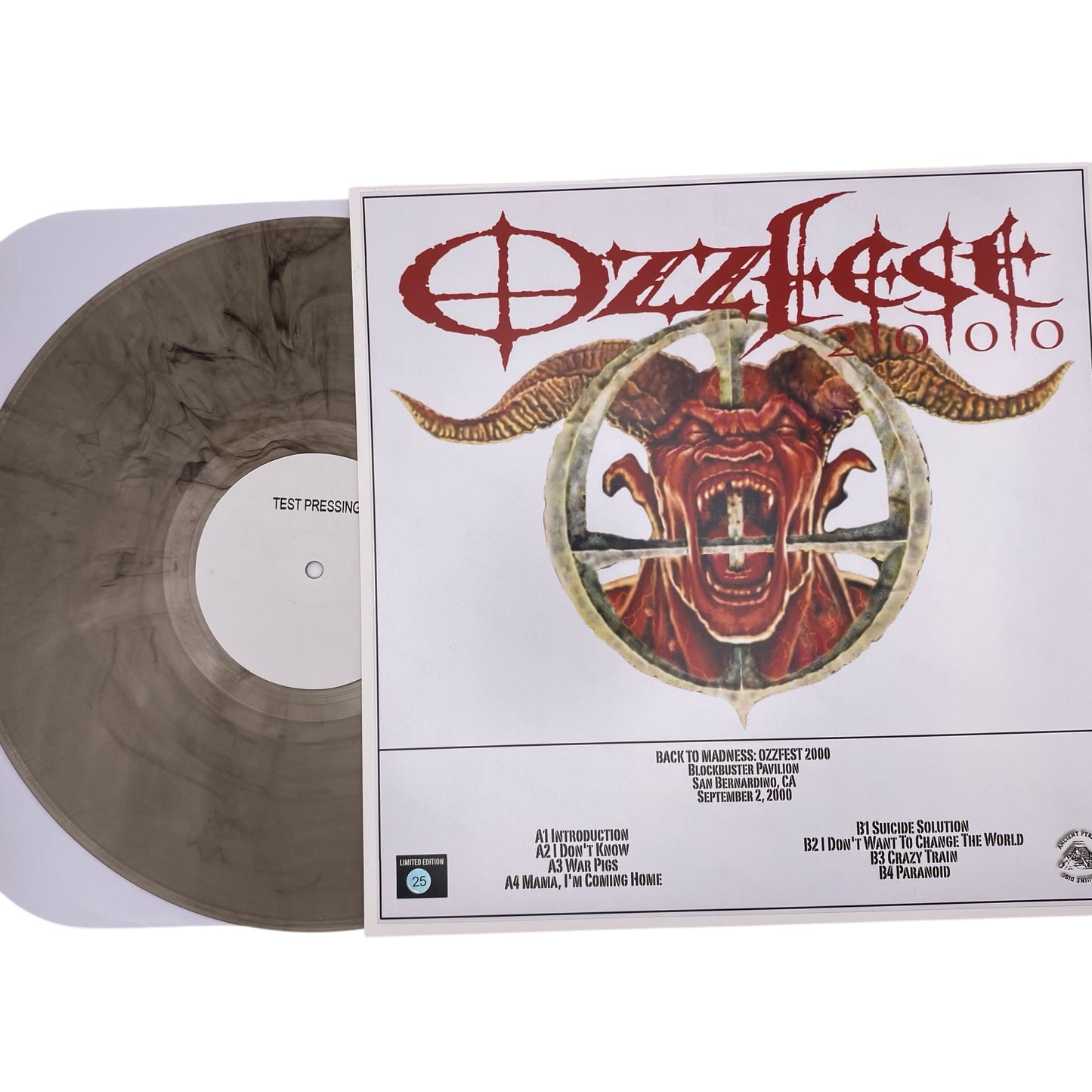 Ozzy Osbourne - Back To Madness: Live at Ozzfest 2000 Test Press (12" Album on Grey Vinyl)