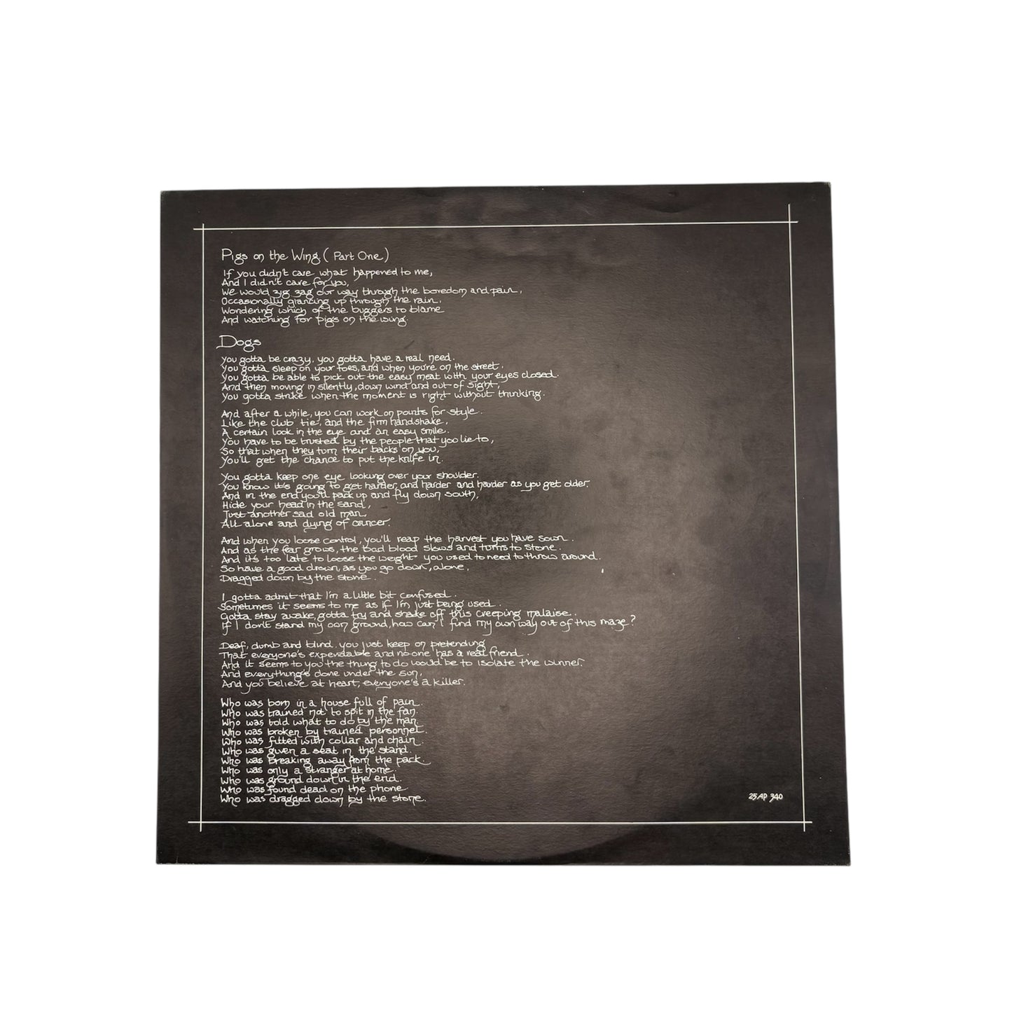 Pink Floyd - Animals (Japanese Pressing 12" Album With Green OBI Strip on Black Vinyl) (25AP 340) (VG+/EX)