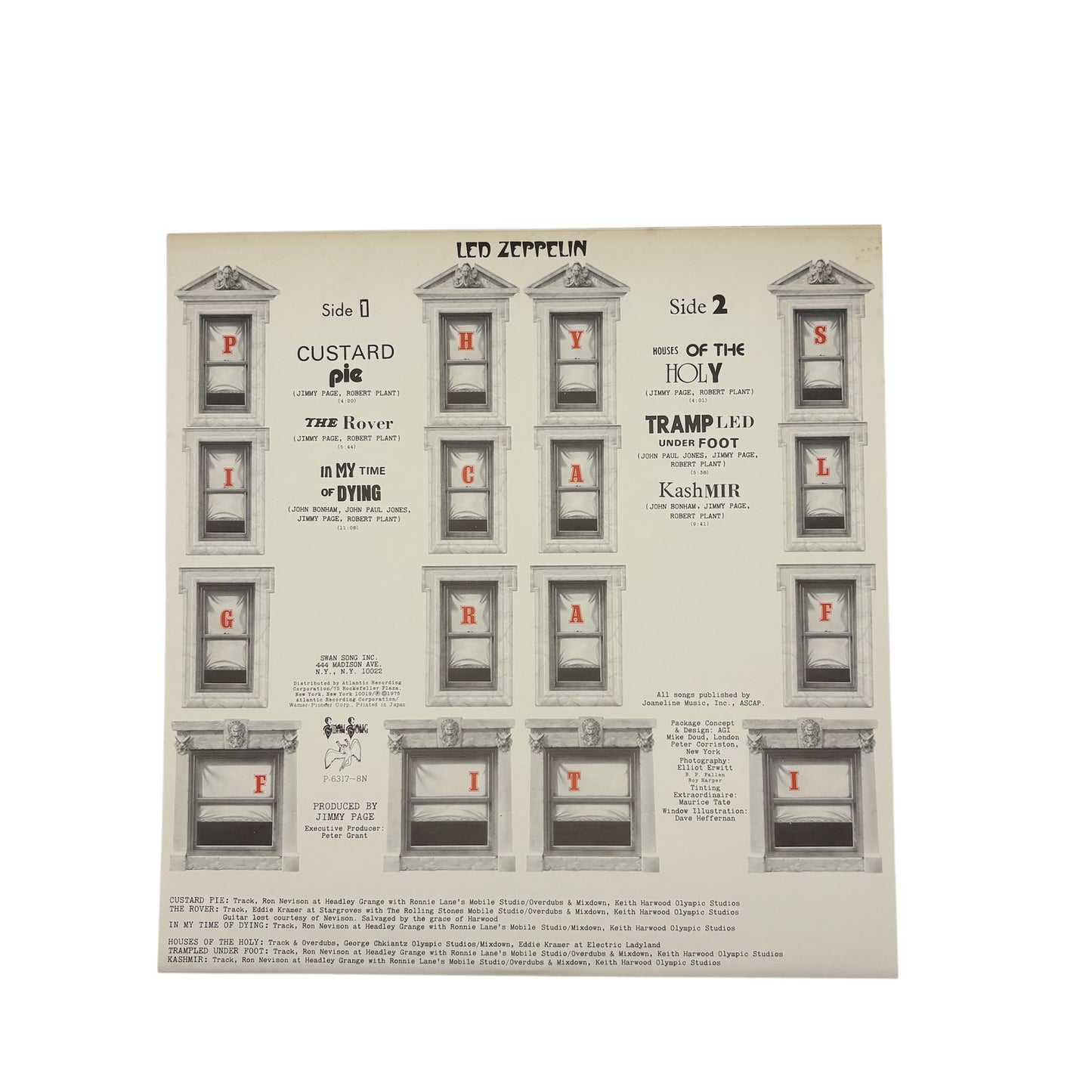 Led Zeppelin - Physical Graffiti (Japanese Pressing Double-LP With Blue Obi Strip on Black Vinyl) (P 5163-4N) (EX/EX)