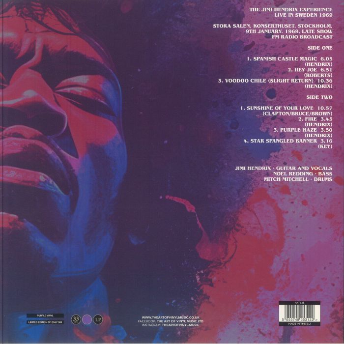 Jimi Hendrix - The Jimi Hendrix Experience: Live In Sweden 1969 (Limited Edition 12" Album on Purple Vinyl)