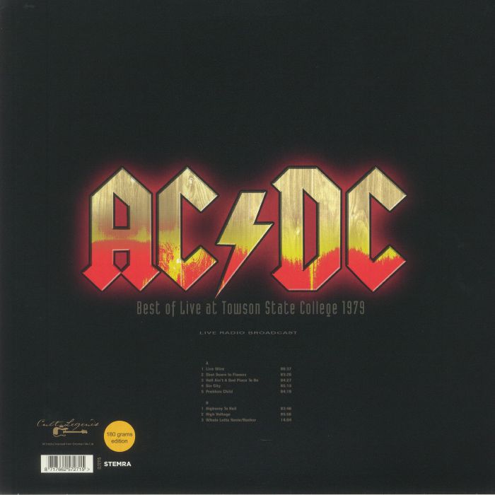 AC/DC - Best Of Live At Towson State College 1979 (12" Album on 180 Gram Black Vinyl)